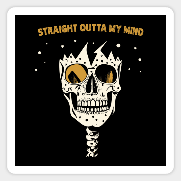 straight outta my head Sticker by Kingrocker Clothing